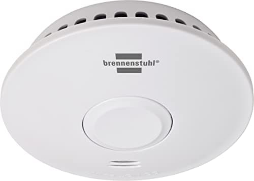 Image of Brennenstuhl Wireless Smoke Detector RM L 3101 / Connectable Smoke Alarm with Battery (connectable with up to 40 smoke detectors, alarm signal 85 dB, tested according to DIN EN 14604)