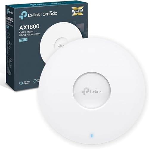 Image of TP-Link EAP610 Access Point, AX1800 Wi-Fi 6 Dual Band Gigabit Wireless Access Points, Power Adapter included, Omada Mesh, Support PoE+Powered or DC, Mount to Wall or Ceiling, Free Software Control