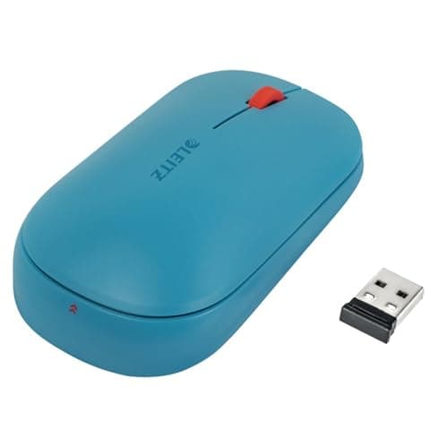 Image of Leitz SureTrack Wireless Bluetooth Mouse, Ambidextrous Mouse Design For Laptop/Computer, Bluetooth or 2.4 GHz USB-A Dongle Connection, Windows, Android & Apple, Cosy Range, Calm Blue, 65310061