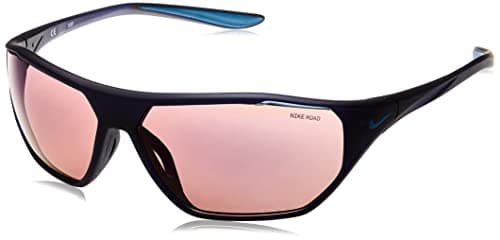 Image of NIKE Unisex NIKE AERO DRIFT E DQ0999 Sunglasses, MATTE MIDNIGHT NAVY/ROAD/BLUE, 65