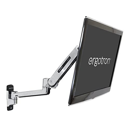 Image of Ergotron – LX Sit-Stand Single Monitor Arm, VESA Wall Mount – for Monitors Up to 42 Inches, 3.2-11.3kg – Polished Aluminum (45-353-026)