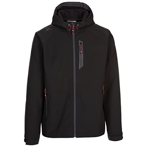 Image of Trespass Mens Softshell Jacket Marlon B - Men's Water Repellent Jacket, Outdoor Hooded Softshell Jacket, Casual Walking Hiking Trekking Coat with Pockets