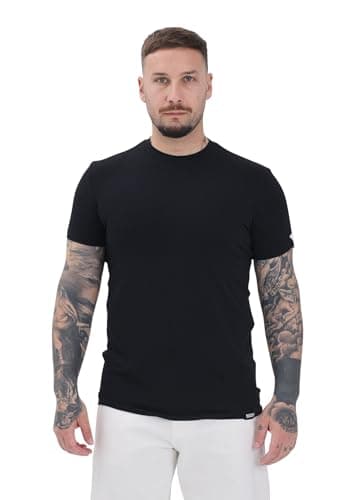 Image of DSQUARED2 Black Short Sleeve T-Shirt for Men and Women with Logo Patch M