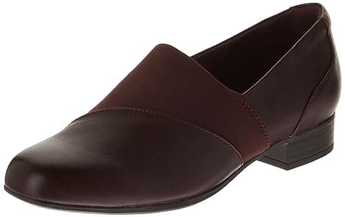 Image of Clarks Women's Juliet Gem Loafer, Burgundy Leather, 6 UK