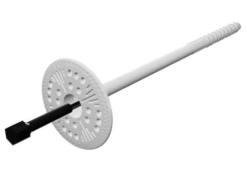Image of 10mm x 100mm (Pack of 100) Plastic Insulation Fixing Hammer Driven Fastener with Plastic Covered Metal Pin for Concrete and Masonry 57.11