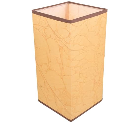 Image of Generic Small Square Lampshade, Yellow Paper Lamp Cover, Pendant Ceiling Light Shade for Restaurant and Private Room Lighting