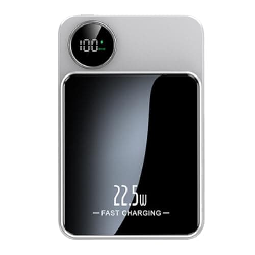 Image of Wireless Charger Power Bank - 20000mAh Portable Magnetic Fast Charging | 20W PD3.0 Alloy Block For | Compact Desk Travel Charger With Magnetic Ring | For Phone Tablet Watch Earphones La