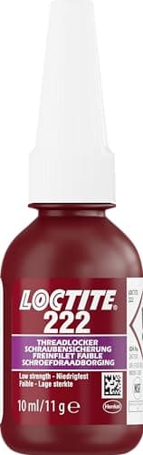 Image of LOCTITE Screw Locking 222, Screw Adhesive for Securing Adjusting Screws, Low Strength Screw Locker for Small Metal Threads, 1 x 10 ml