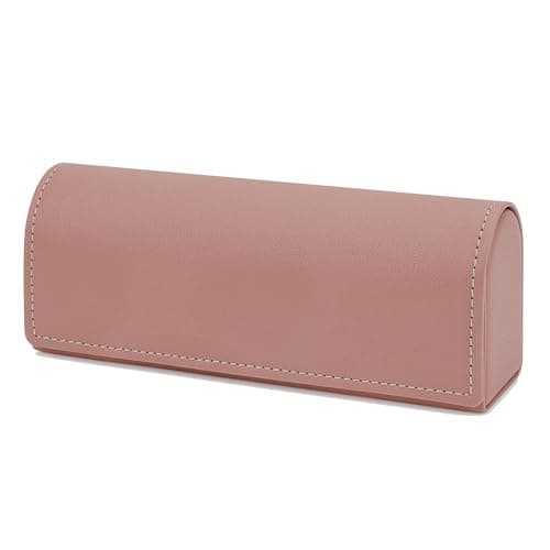 Image of Linkidea Sunglasses Case, Large Frame Glasses Case for Sunglass, Eyeglasses Travel Bag Compatible with Persol Rectangle/Aviator RayBan Caravan Reverse Square (Light Red)