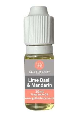Image of Lime Basil & Mandarin Fragrance Oil - 10ml Dropper Bottle - Perfect for Wax Melts, Home Diffuser, Oil Burner, Soap Making, Candles, Bath Bombs, Perfume Scents, UK Manufactured