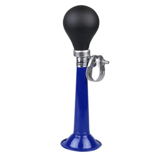 Image of Cycling Classic Air Horn 2.2 inch Metal Bike Horn Traditional Portable Cycling Bicycle Hooter Bugle Trumpet Squeeze Rubber Bulb for Most Bicycles Recreational vehicles (blue)