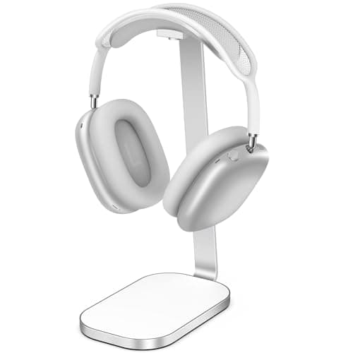Image of VICHYIE Headphone Stand for AirPods Max, Headset Holder with Aluminum Supporting Rod, Heavy Base Desk Stand Headphones Support Accessory for All Headphones - White