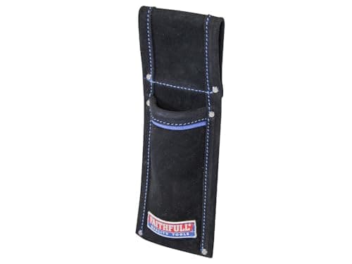 Image of Faithfull Black Suede Leather Scaffold Level Holder for Tool Belt
