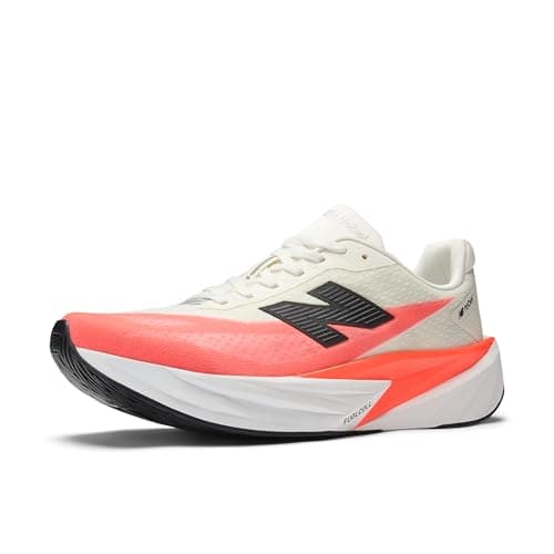 Image of New Balance Men's FuelCell Rebel V5 Running Shoes, Urgent Red/White/Sea Salt, 11 Wide