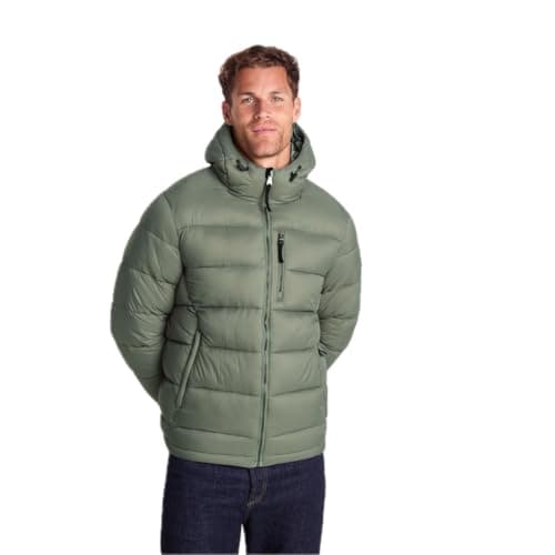 Image of TOG24 Maloney Mens Padded Jacket Warm Windproof Puffer Jackets Winter Insulated Quilted Coat with Multi-pocket for Hiking Skiing Travelling Light Forest M
