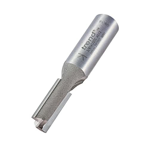 Image of Trend Professional Straight Two Flute Router Cutter, 1/2 Inch Shank, 10mm Cut Diameter, 25mm Cut Length, Tungsten Carbide Tipped, 3/61X1/2TC