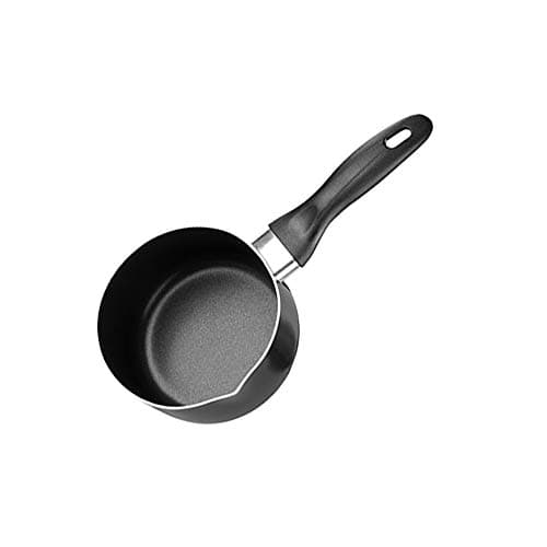 Image of Chef Aid Non Stick Milk Pan, 14 Cm High Grade Aluminium Pan with Pouring Lip and Stay Cool Handle, for Use On Gas, Electric and Ceramic Hobs, Black