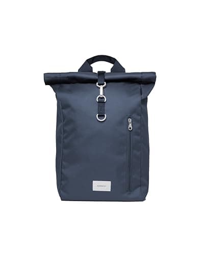 Image of Sandqvist Ground Rolltop Backpack 16”, 19L, Navy, Laptop Backpack, 16" Laptop Compartment, Water-Resistant, Recycled Materials