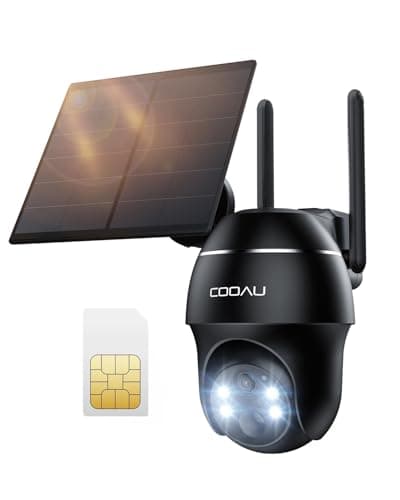 Image of COOAU 4G LTE Cellular Security Camera Outdoor Wireless with SIM Card&64GB Card Storage, 2K 360° PTZ Battery Camera,Solar No WiFi Wireless Outdoor Camera,Motion Detection,No WIFI Security Camera
