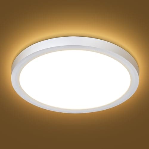 Image of Befurglor 18W LED Ceiling Lights,2000LM Warm White 3000K Round Bathroom Lights Ø 23cm White,Waterproof IP44,150W Equivalent,Flush Ceiling Light for Living Room,Bedroom, Office 1 Pack