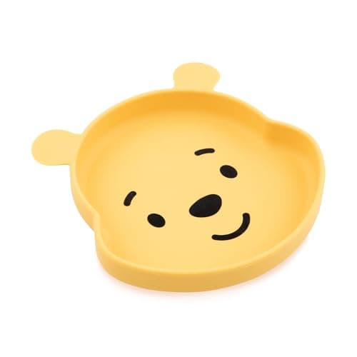 Image of Bumkins Disney Silicone Grip Dish, Suction Plate, Divided Plate, Baby Toddler Plate, BPA Free, Microwave Dishwasher Safe - Winnie The Pooh