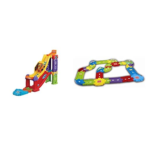 Image of VTech 3-in-1 Raceway - Toot-Toot Drivers Deluxe Car Track Set for Boys & Girls, 30 Track Pieces