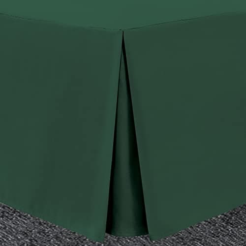 Image of Bronwen Mathew Box Pleated Base Valance Sheets Double Bed Skirt Valance Sheet Bottle Green, Microfibre Soft Brushed Easy Care Non Iron (Double, Bottle Green)