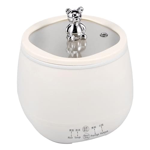 Image of 1.8L Small Electric Rice Cooker with Measuring Cup, Anti Scald Non Stick Rice Cooker Pot, Fast Cooking Keep Warm, Multifunctional Electric Cooking Pot for Home Cooking (white)