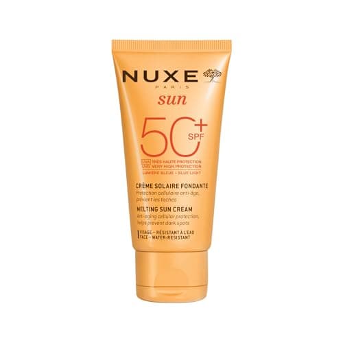 Image of Nuxe Sun Melting Sun Cream SPF 50, 50ml, Broad-Spectrum Face & Body Sunscreen, Protects from UVA/UVB Rays & Enhances Tan, With Patented Filter System, Vegan Formula