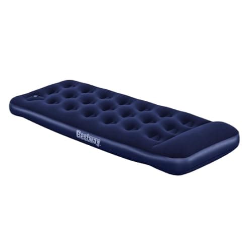 Image of Bestway | Air Mattress, Junior Twin Size with Built-In Foot Pump and Pillow| Inflatable Mattress for Indoor and Outdoor Use | One-man, Blue