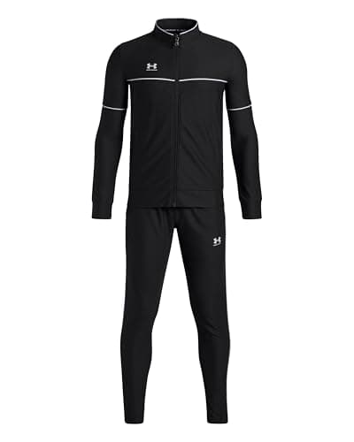 Image of Under Armour Boys' Challenger Tracksuit, Lightweight and Durable Top and Jogging Bottoms, Boys' Tracksuit for Sports, PE and Casual Wear,Black / / White,YLG