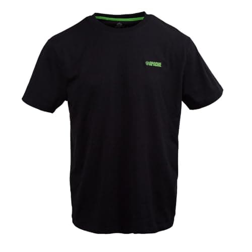 Image of Apache Workwear Delta XXL T-Shirt | Black Lightweight Polycotton | Comfortable Classic Crew Neck Ribbed Collar
