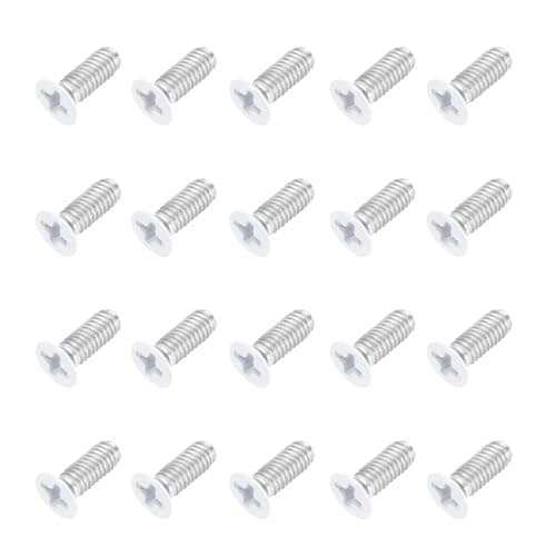 Image of sourcing map M4 x 10mm Flat Countersunk Head Machine Screws 304 Stainless Steel Full Thread Phillips Drive Cross Screw for Furniture Connection Electrical Appliances (White, Pack of 20)