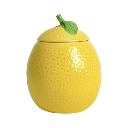 Image of WAIT FLY Ceramic Lemon Sugar Bowl with Lid, Sugar Jar for Kitchen Countertop, Coffee Bar