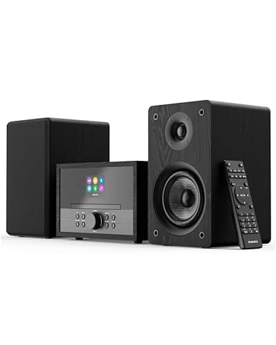 Image of Oakcastle DAB400 HIFI System | CD Player with Speakers | DAB & FM Radio with Bluetooth, USB & AUX Playback | Micro Hi-Fi Music System with LCD Display | Home Stereo with Dual Alarm & Sleep Timer