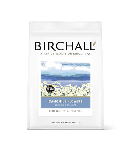 Image of Birchall Tea, Camomile Tea, Caffeine Free Black Tea Leaves Bursting with Full Flavour, Perfect Loose Leaf Tea Gift Set, 75g Loose Leaf Tea