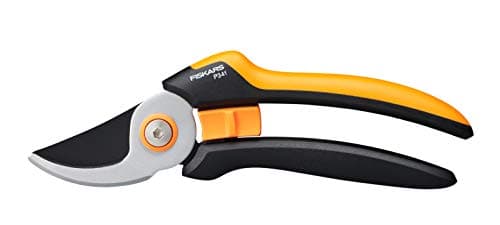 Image of Fiskars Bypass Garden Pruners L, Solid, P341, For fresh branches and twigs, Non-stick coated, Stainless steel blades, Length: 20.5 cm, Black/Orange, 1057164