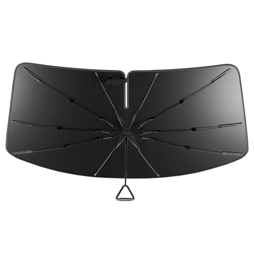 Image of Pigenius Windshield Sun Shade Umbrella for Honda Civic 2006-2015. Foldable Umbrella Sunshade with Silver Heat Shield to Keep Cool UDS
