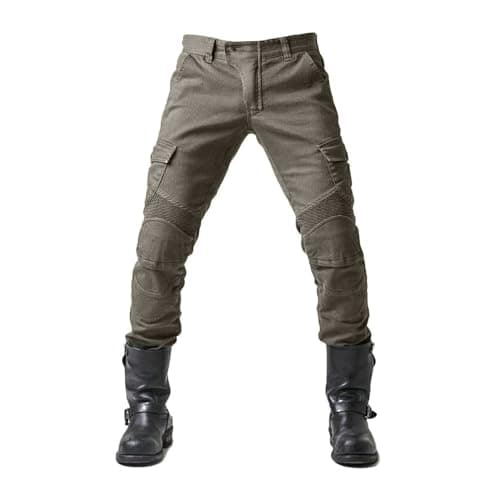 Image of Y2K Jeans, Mens Motorcycle Pants for Men Biker Trousers with Pockets Golf Trousers Work Pants Fishing (L, Army Green)