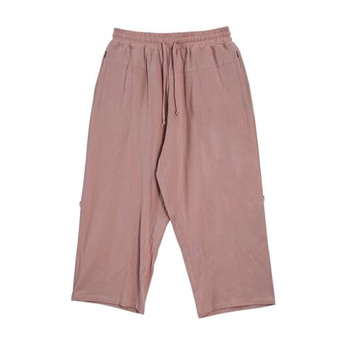 Image of Mens Casual Beach Trousers Casual Trouser with Elastic Waist Elasticated Waist Straight Legs Drawstring Trouser Lightweight Leisure Pants Holiday Running Beach Trousers Red