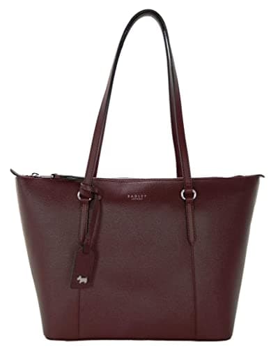 Image of RADLEY Tote Shoulder Bag Medium Zip Top Handbag Angel Street Dark Red