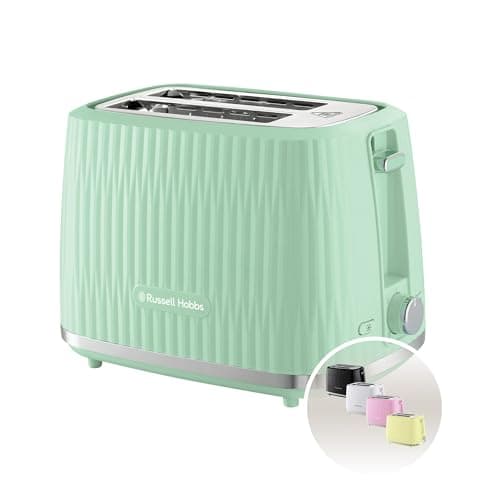 Image of Russell Hobbs Eden 2 Slice Toaster (6 Browning Settings, High Lift Feature, Frozen, reheat, Cancel Functions, Removable Crumb Tray 800W, Pistachio) 27374