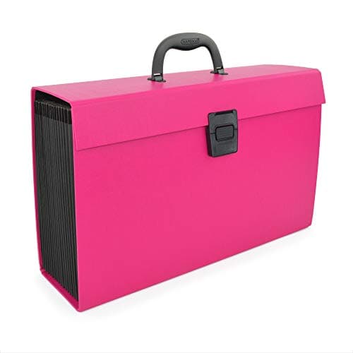 Image of Rapesco 1554 19-Part Expanding Box File Document Organiser, A4+, Hot Pink