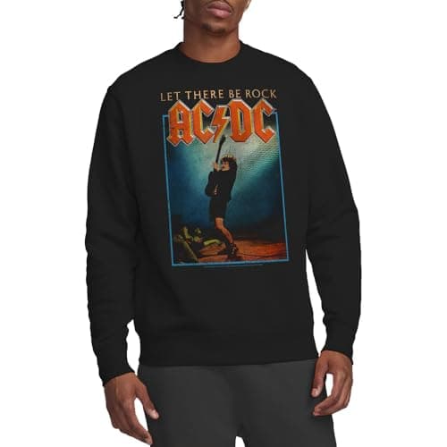 Image of ACDC Let There Be Rock Crew Sweatshirt, Black, Large