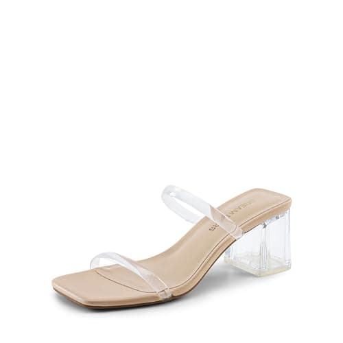 Image of DREAM PAIRS Women's Heeled Sandals - Classic Comfort,Size 7,Clear,DWUMSS2516