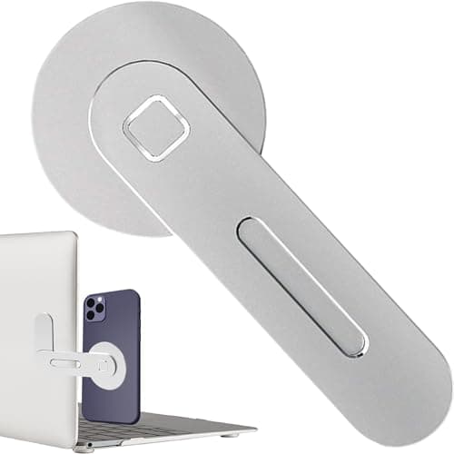 Image of MEKEET 1PCS Magnetic Laptop Phone Holder 90°Adjustable and Foldable Computer Expansion Side Bracket Slim Portable Computer Monitor Side Mount Clip for iPhone MagSafe Series and All Phones