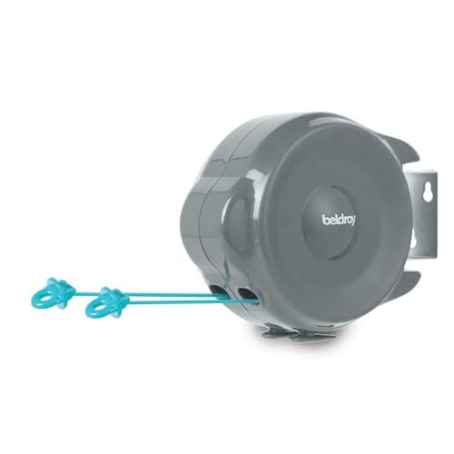 Image of Beldray Retractable Clothesline – 30 Metre Drying Space, Anti-Slack Hook, Pivoting Wall Bracket, Multidirectional Washing Line, Space-Saving, Taut and Secure, LA035822FEU7