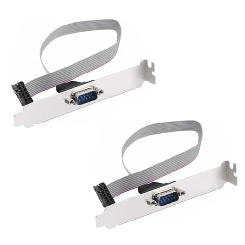 Image of Maxhood DB9 to 10 Pin IDC Serial Cable 2-Pack, RS232 D-Sub 9Pin DB9 Male to 10Pin IDC Serial Cable, Motherboard Flat Ribbon Header Connector Adapter with 12cm Bracket,11inch