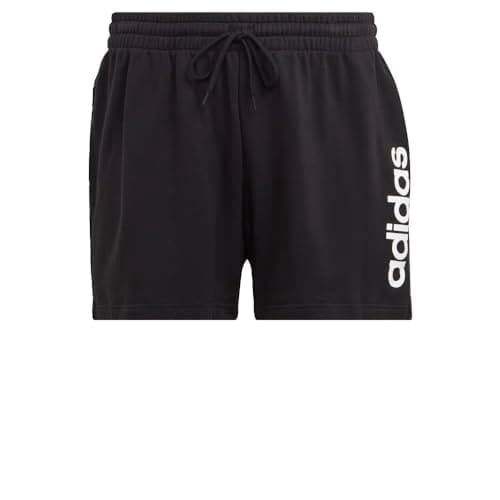 Image of adidas Women's Essentials Linear French Terry Shorts, Black/White, S