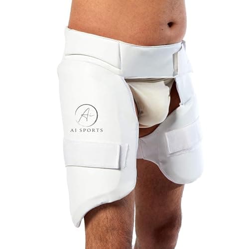 Image of AI SPORTS Cricket Thigh Guard Set – Dual Hip & Thigh Protection Pads for Batting – Lightweight Shock-Absorbing Leg Guard with Adjustable Fit (Boy's)